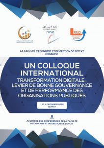 Colloque international « La transformation digitale : Levier de bonne gouvernance et de performance des organisations publiques « 