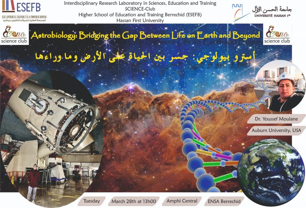 Conférence intitulée : « Astrobiology: Bridging the Gap Between Life on Earth and Beyond »