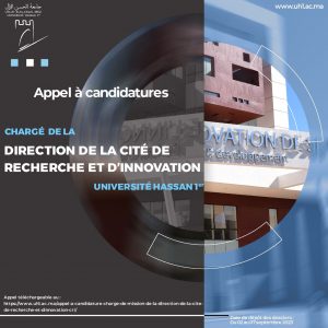 Appel à candidature : Chargé de mission de la direction de la Cité de Recherche et d’Innovation « CRI »   