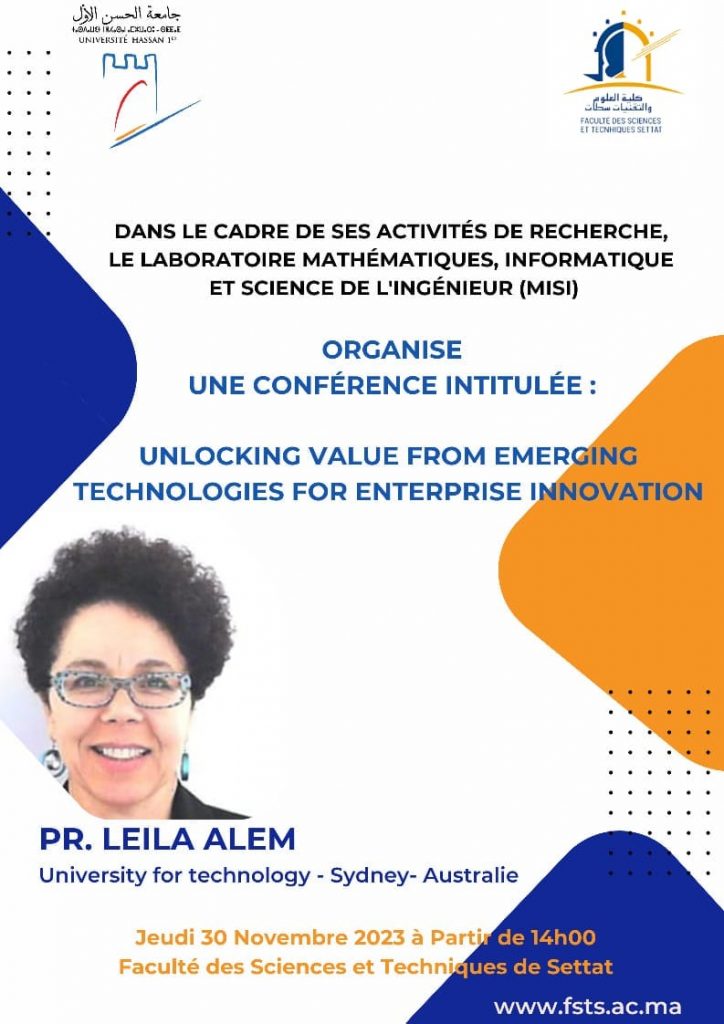 Conférence « Unlocking Value from Emerging Technologies for Enterprise Innovation »