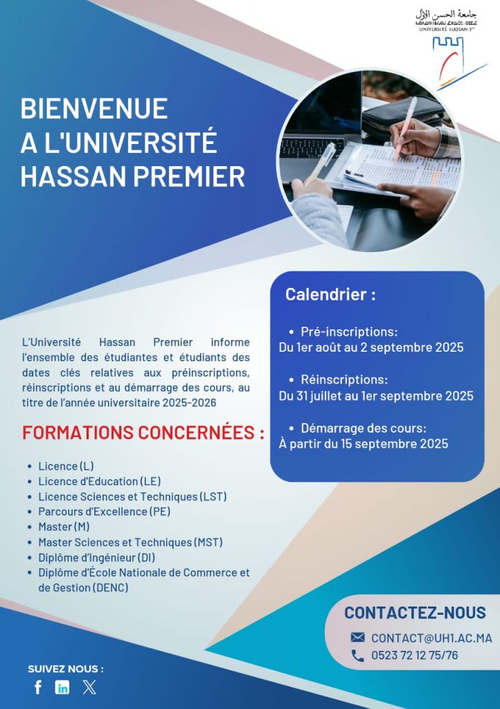 Calendrier d’inscription 2025-2026